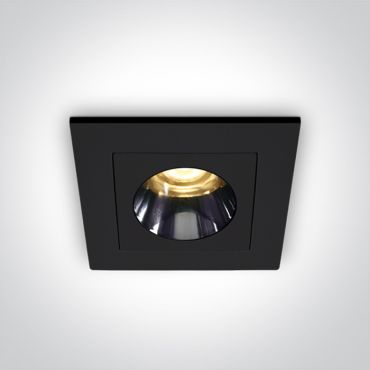 ONE Light Mirror Dark Light Range - spot encastré - 46 x 46 mm, 38 x 38 mm format encastré - 3W LED inclus - noir