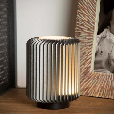 Lucide Turbin - lampe à poser - Ø 10,6 x 13,7 cm - 5W LED incluse - gris