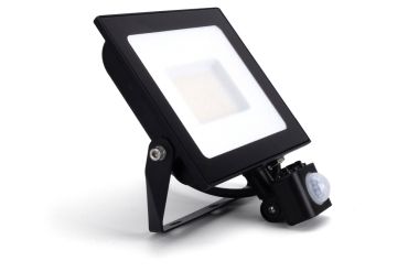 Integral LED Compact Slim -  projecteur avec détecteur - 19,8 x 16,7 x 7,9 cm - 50W LED incl. - IP65 - noir - blanc chaud (3000K)