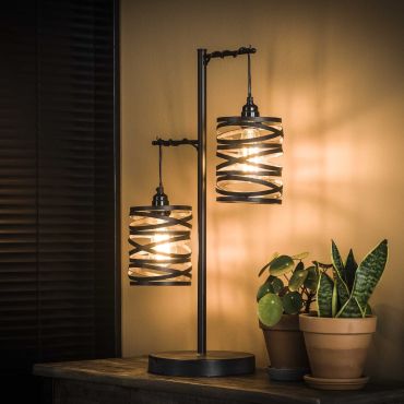 Vico Spindle - lampe à poser - 37 x 23 x 70 cm - gris ardoise