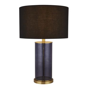 Searchlight Liberty - lampe à poser - Ø 38 x 53 cm - bleu, laiton et noir