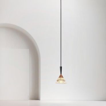 Nova Luce Paluz - lampe suspendue - Ø 10,5 x 180 cm - 7W LED inclus - noir mat et or rose