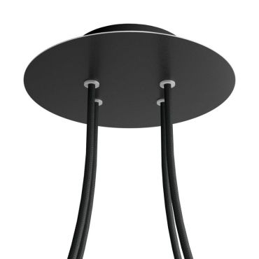 Creative Cables - Rose-One Rosace de plafond ronde pour 4 points lumineux - Ø 20 x 3,5 cm - noir