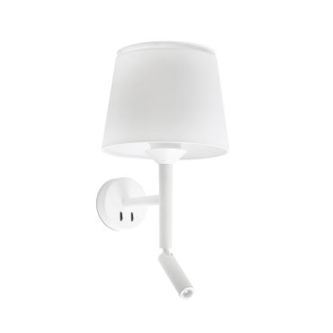 Faro Savoy - applique murale avec interrupteur - 23 x 26,5 x 49,9 cm - 3W LED inclus - blanc mat