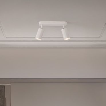 Nova Luce Mao - spot en saillie 2L - 5,5 x 16,5 x 26 cm - IP44 - blanc sable