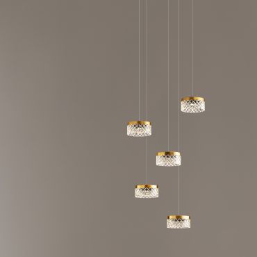 Nova Luce Bion - lampe suspendue - Ø 50 x 150 cm - 32W LED inclus - laiton doré
