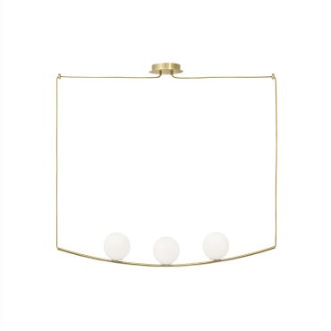 Nova Luce Vitton - lampe suspendue - 180 x 15 x 120 cm - laiton et blanc