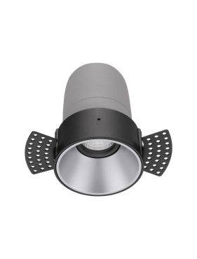 Nova Luce Homer - spot à encastrer - Ø 74 mm - taille d'encastrement 75 mm - 10W LED inclus - 24° faisceau - noir avec aluminium
