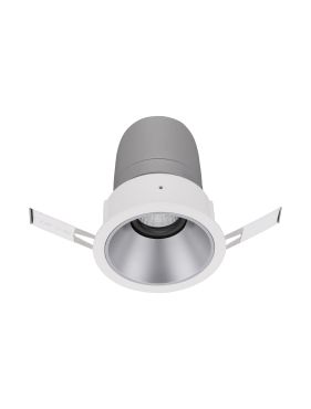 Nova Luce Homer - spot à encastrer - Ø 85 mm - taille d'encastrement 75 mm - 15W LED inclus - 24° faisceau - blanc avec aluminium