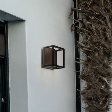 Nova Luce Misti - applique murale extérieure - 18 x 18 x 13 cm - 9W LED inclus - IP65 - anthracite foncé