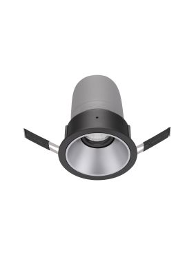 Nova Luce Homer - spot à encastrer - Ø 85 mm - taille d'encastrement 75 mm - 15W LED inclus - 24° faisceau - noir avec aluminium