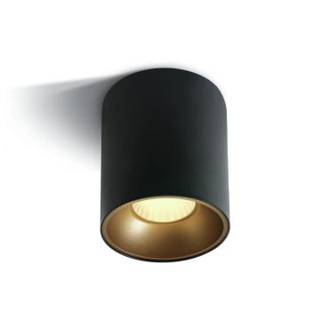 ONE Light Retro Dark Light Cylinders - spot en saillie 1L - Ø 7,3 x 10 cm - 12W LED inclus - noir
