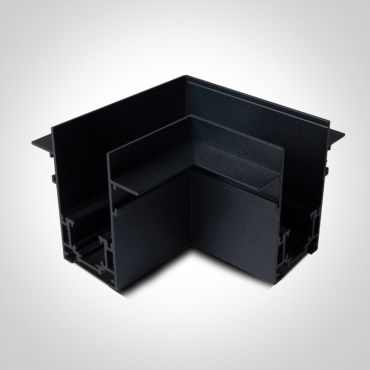 ONE Light système de rail magnétique MAXI - profilé d’angle encastrable horizontal pour plaques de plâtre de 12 mm - 11 × 7,5 × 5 cm - noir