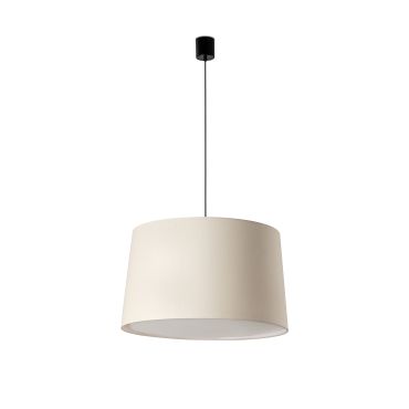 Faro Windsor S - lampe suspendue - Ø 64 x 37,5 cm - noir mat et lino