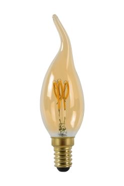 Lampe bougie à filament LED - Ø 3,5 x 11,5 cm - E14 - 3W dimmable - 2200K - ambre