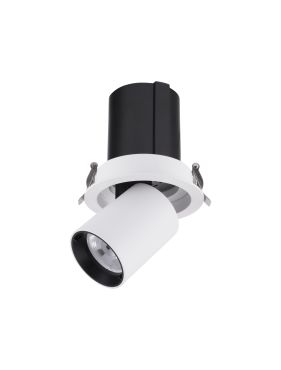 Nova Luce Naruto - spot à encastrer - Ø 95 mm à encastrer - 15W LED inclus - blanc avec noir - couleur de lumière blanc chaud
