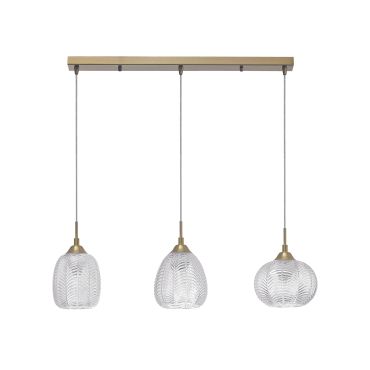 Nova Luce Vario - lampe suspendue - 76 x 18 x 120 cm - or satiné et transparent