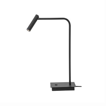 Nova Luce Sicily - lampe à poser avec interrupteur - 30 x 17 x 55 cm - 3W LED inclus - noir