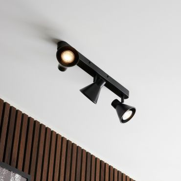 Nordlux Oak 9 - spot en saillie 3L - 45 x 8,6 cm - noir
