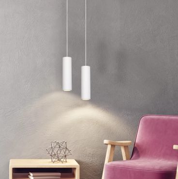 Lucide Gipsy - lampe suspendue - Ø 7 x 130 cm - blanc