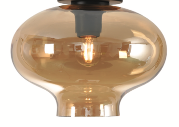 Artdelight Toronto - abat-jour en verre - Ø 26,5 x 18,5 cm - ambre
