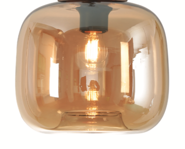Artdelight Preston - abat-jour en verre - Ø 24 x 20 cm - ambre