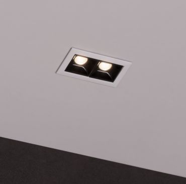 Nova Luce Akira - spot à encastrer - 7,1 x 7,2 cm - 72 x 41 mm taille d'encastrement - 5W LED inclus - noir - blanc chaud