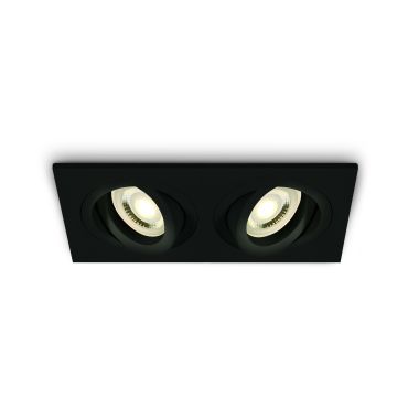 ONE Light Dual Ring Range - spot encastrable 2L - 176 x 94 mm, 162 x 82 mm encastrable - noir