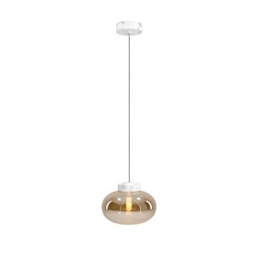 Maxlight Moonstone - lampe suspendue - Ø 45 x 150 cm - verre ambré et blanc