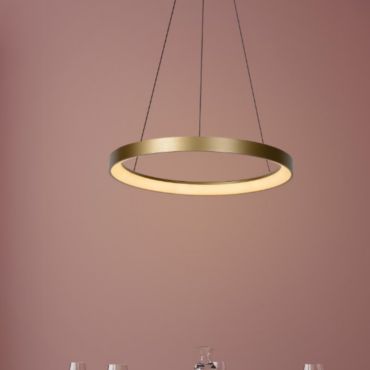 Lucide Vidal - lampe suspendue - Ø 58 x 70 cm - 50W LED inclus - or mat/laiton.