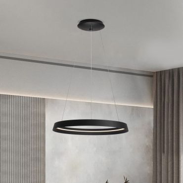 Nova Luce Ormi - lampe suspendue - Ø 60 x 150 cm - 52W dimmable LED inclus - noir sablé