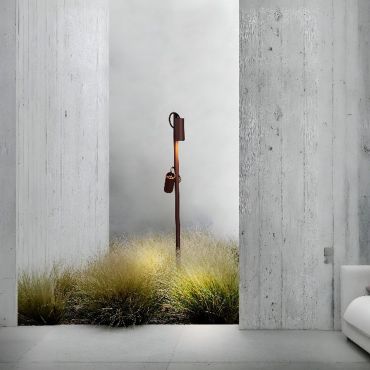 Nova Luce Darma - lampe de jardin - Ø 10,5 x 122 cm - 13W LED inclus - IP65 - corten