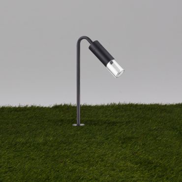 Nova Luce Aether - lampe de jardin sur pique - 17 x 51 cm - 5W LED inclus - IP65 - anthracite foncé