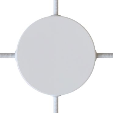 Creative Cables - rosace cylindrique en métal avec 4 trous latéraux - Ø 12 cm - blanc