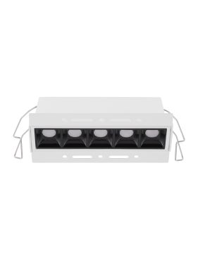 Nova Luce Akira - spot à encastrer - 14,3 x 7,2 cm - 144 x 41 mm taille d'encastrement - 11W LED inclus - noir - blanc chaud