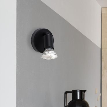 Nova Luce Lup - spot en saillie 1L - 8 x 6,7 x 10,9 cm - noir satiné