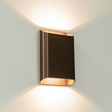 Artdelight Diaz Large - applique murale - 4 x 14,5 x 20 cm - 2 x 6W LED inclus - IP65 - bronze brossé
