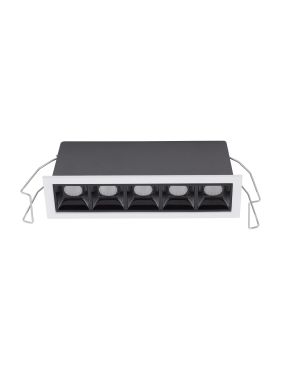 Nova Luce Akira - spot à encastrer - 14,7 x 4,5 cm - 140 x 37 mm taille d'encastrement - 11W LED inclus - noir - blanc chaud