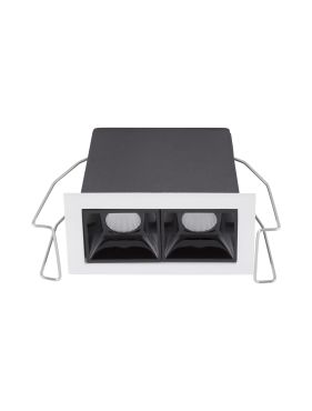 Nova Luce Akira - spot à encastrer - 7,5 x 4,5 cm - 68 x 37 mm taille d'encastrement - 5W LED inclus - noir - blanc chaud