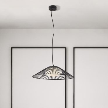 Nova Luce Brume - lampe suspendue - Ø 60 x 148 cm - 21W LED inclus - noir mat