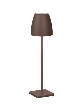 Nova Luce Colt - lampe de table rechargeable - Ø 11 x 38 cm - 2W dimmable LED inclus - IP54 - corten