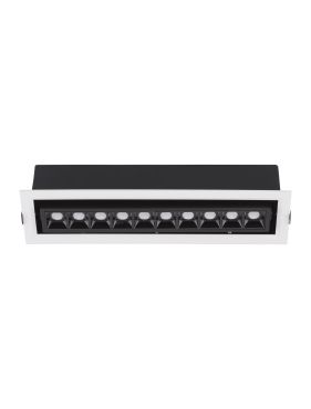 Nova Luce Cantia - spot à encastrer - 32,5 x 8,2 cm - 306 x 72 mm taille d'encastrement - 22,5W LED inclus - noir - blanc chaud