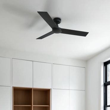 Faro Rudder S - ventilateur de plafond - Ø 106 cm - noir mat et noyer