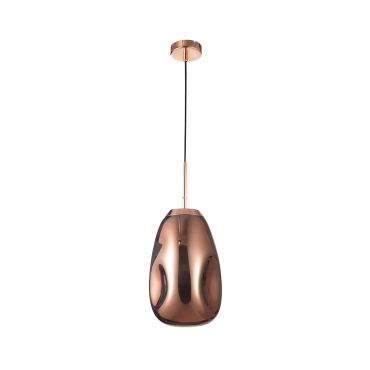 Nova Luce Lava - lampe suspendue - Ø 22 x 120 cm - cuivre