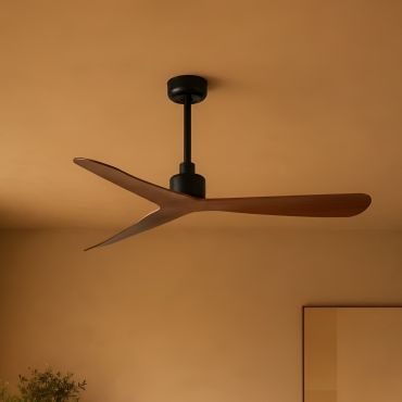 Faro Rocker M - ventilateur de plafond - Ø 132 cm - noir mat et noyer