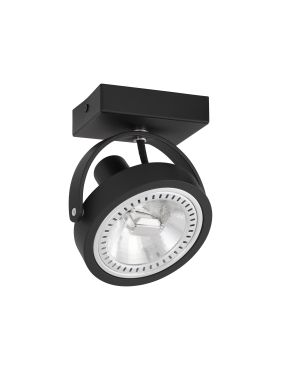 Nova Luce Thomas - spot en saillie - 6 x 19 x 14,5 cm - noir