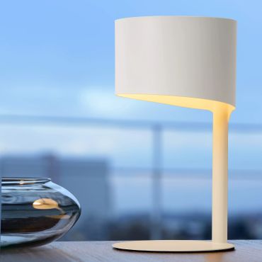 Lucide Knulle - lampe à poser - Ø 15 x 28,5 cm - blanc