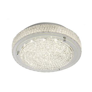 Searchlight Flush - plafonnier - Ø 30 x 8,5 cm - 12W LED dimmable inclus - transparent