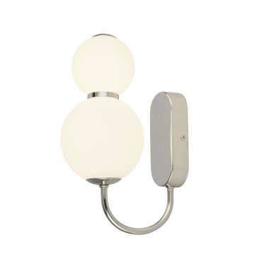 Searchlight Snowball - applique murale - 12 x 28 cm - 11W LED dimmable inclus - blanc et chrome