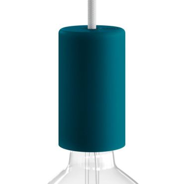 Creative Cables Eiva Elegant - Raccord E27 avec support de câble en silicone - Ø 6 x 10,5 cm - IP65 - pétrole